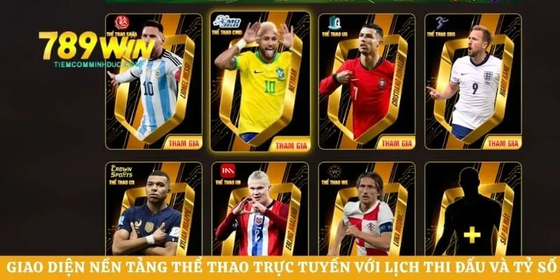 Giao diện nền tảng thể thao trực tuyến với lịch thi đấu và tỷ số cập nhật liên tục